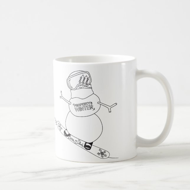 Café Caneca da snowboarding do boneco de neve (Direita)