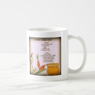 Café Caneca da sopa de macarronete da galinha