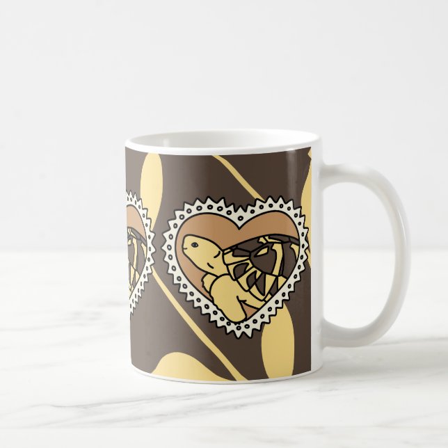 Café Caneca da tartaruga de Hermann (coração marrom) (Direita)