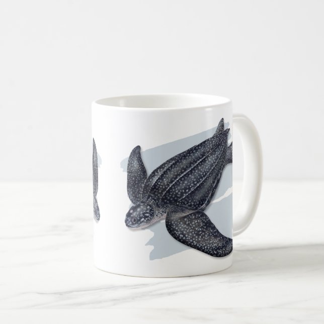 Café Caneca da tartaruga de mar do Leatherback (Frente Esquerda)