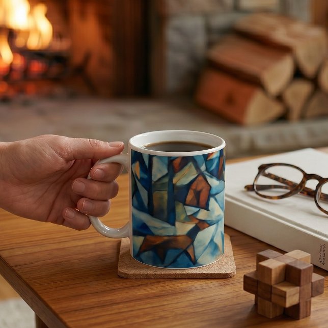 Café Caneca da Vila de Inverno Cubista Expressionista (Lifestyle Shot)