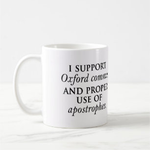 Café Caneca da vírgula e das apóstrofes de Oxford
