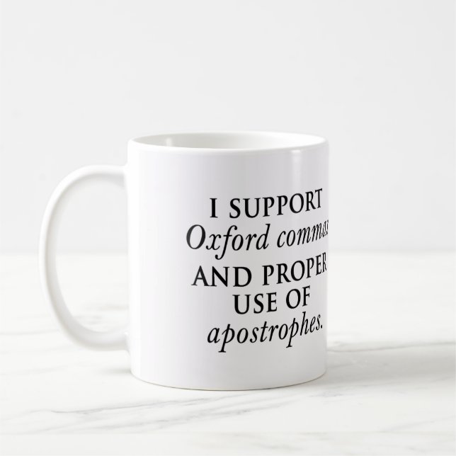 Café Caneca da vírgula e das apóstrofes de Oxford (Esquerda)