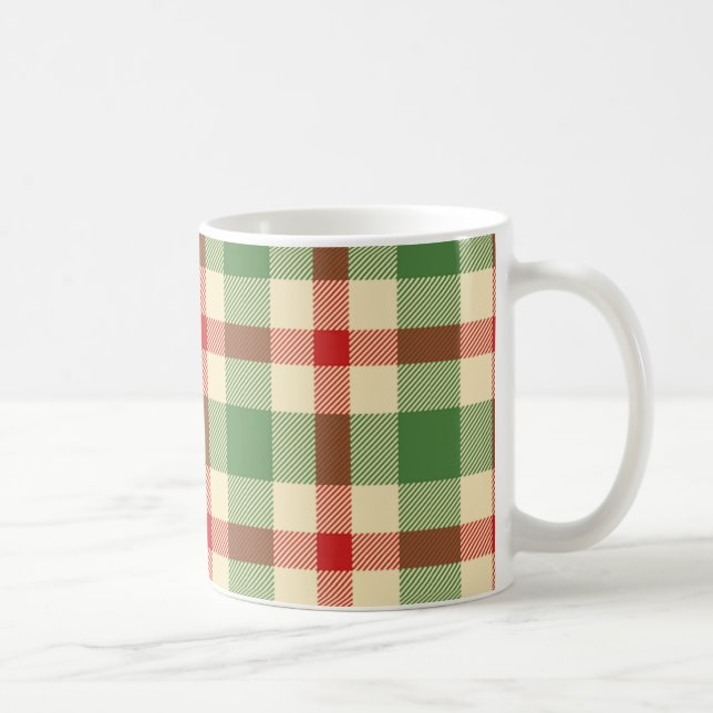 Café Caneca da xadrez de Tartan do Natal (Direita)