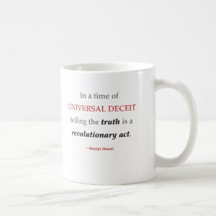 Café Caneca das citações da verdade de Orwell
