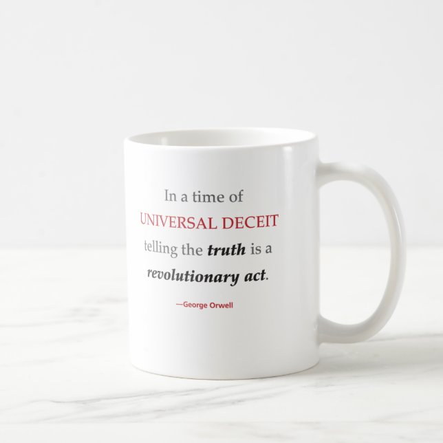 Café Caneca das citações da verdade de Orwell (Direita)