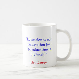 Café Caneca das citações de John Dewey