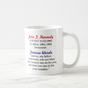 Café Caneca das citações de John F. Kennedy