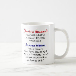 Café Caneca das citações de Theodore Roosevelt