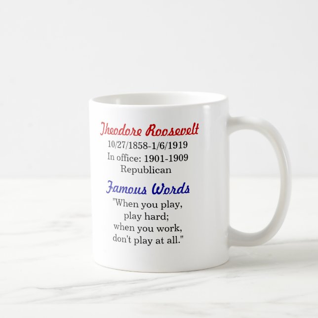 Café Caneca das citações de Theodore Roosevelt (Direita)
