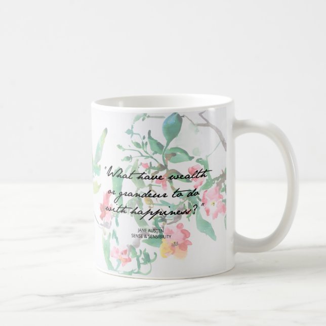 Café Caneca das citações dos rosas da aguarela de Jane (Direita)