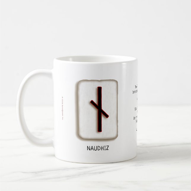Café Caneca de 11 oz Naudhiz RuneStone (Esquerda)