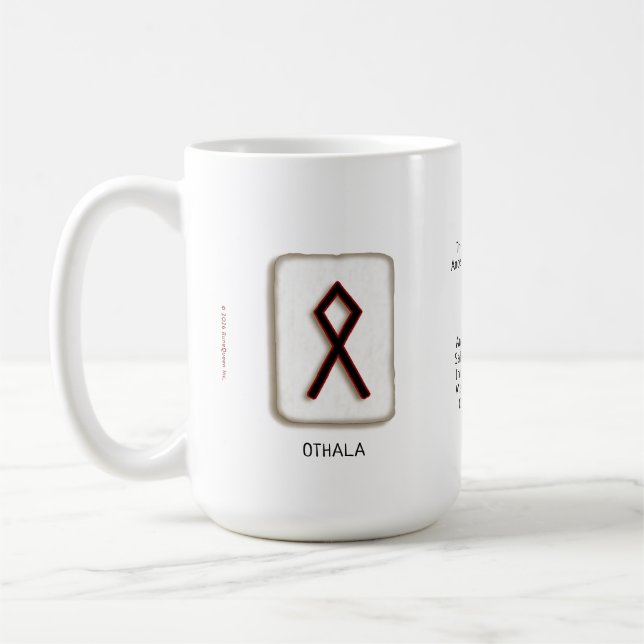 Café Caneca de 15 oz. Othala RuneStone (Esquerda)