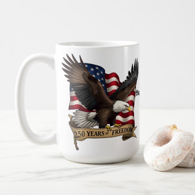 Café Caneca de 250º Aniversário da América (Com Donut)