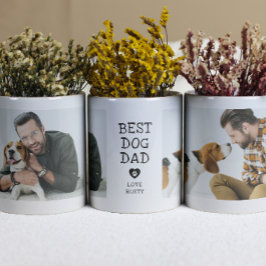 Café Caneca de 2 Fotos "Melhor Pai de Cachorro" Moderna