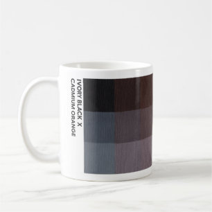 Café Caneca de 325 ml Marfim Preto x Laranja Cádmio