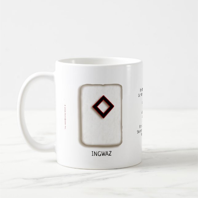 Café Caneca de 330ml Ingwaz RuneStone (Esquerda)