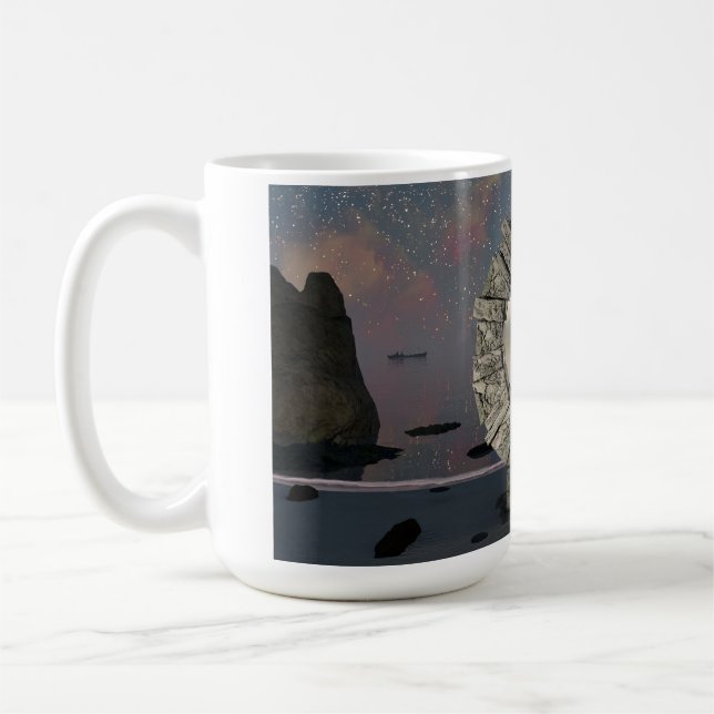 Café caneca de 44 oz com imagem "Portal no Tempo" (Esquerda)