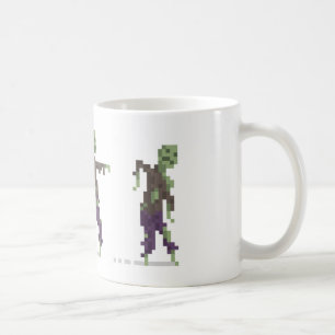 Café Caneca de 8 bits da arte do pixel do zombi