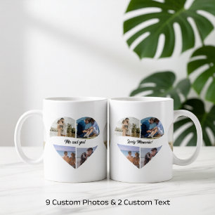 Café Caneca de 9 Fotos Personalizadas em Coração - Pres