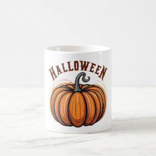 Café Caneca de Abóbora Assustada do Halloween