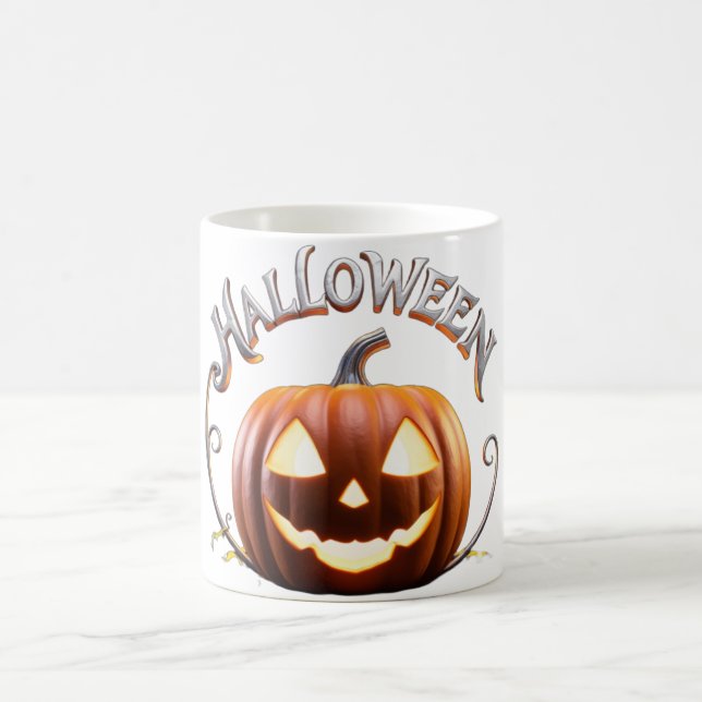 Café Caneca de Abóbora Assustada do Halloween (Centro)