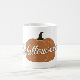 Café Caneca de Abóbora Assustada do Halloween