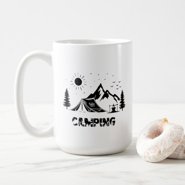 Café Caneca de Acampamento (Com Donut)