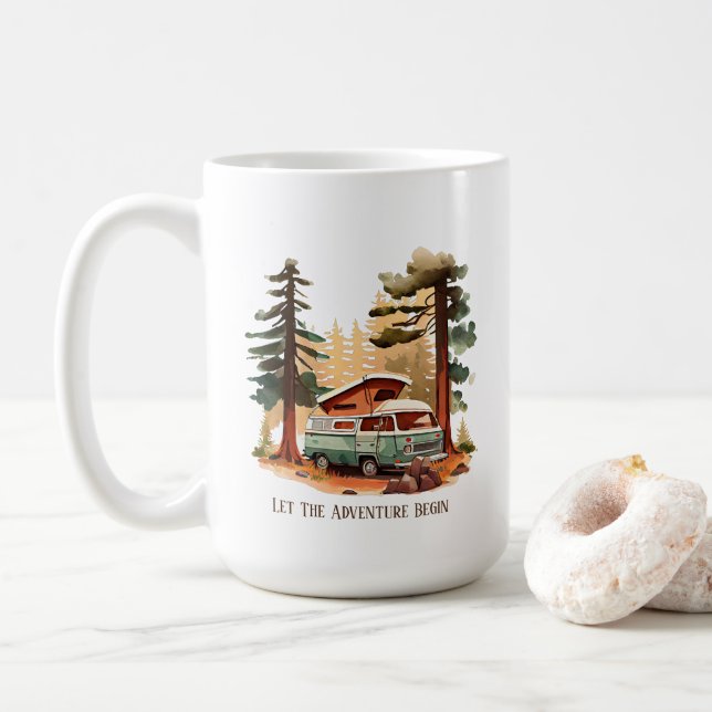 Café Caneca de Acampamento (Com Donut)