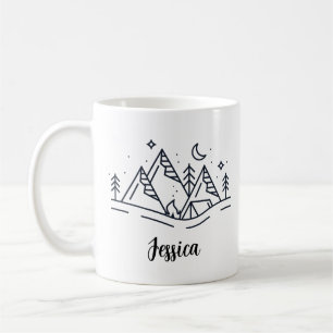 Café caneca de acampamento personalizada, caneca de fog