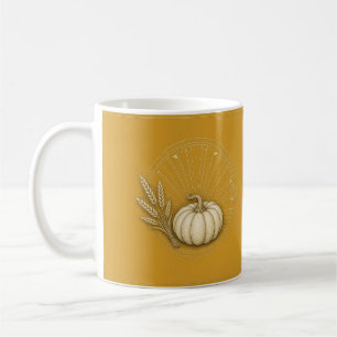 Café Caneca de Ação de Graças Art Déco Mostarda