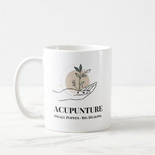 Café Caneca de Acupuntura Bem-Estar Pontos Pequenos Gra