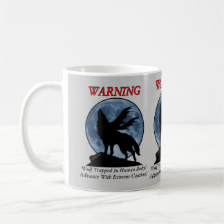 Café Caneca de advertência do lobo