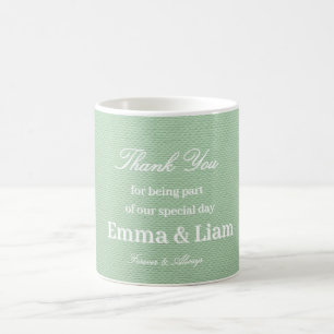 Café Caneca de Agradecimento de Casamento Verde Pistach