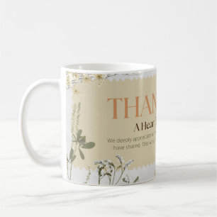 Café Caneca de agradecimento elegante com design floral