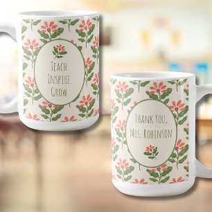 Café Caneca de Agradecimento para Professores Florais