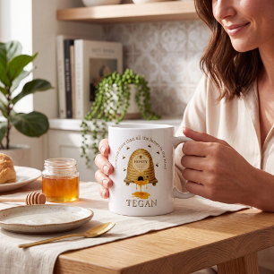 Café Caneca de água com frase de amor de mel doce em aq