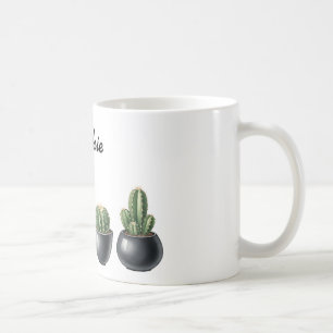 Café Caneca de aguarela de cacto