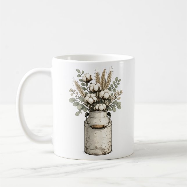 Café Caneca de Algodão e Eucalipto de Fazenda Rústica | (Esquerda)