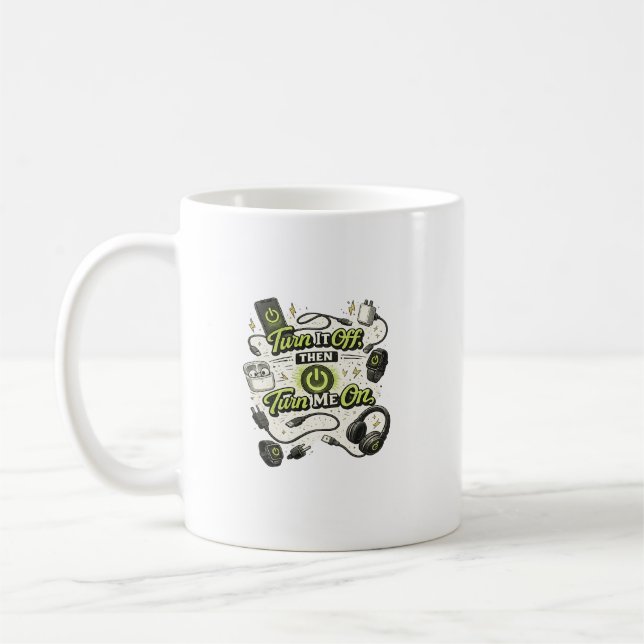 Café Caneca de Amante de Tecnologia Divertida (Esquerda)