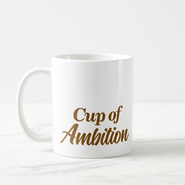 Café Caneca de Ambição com Nome Personalizado Moderno e (Esquerda)