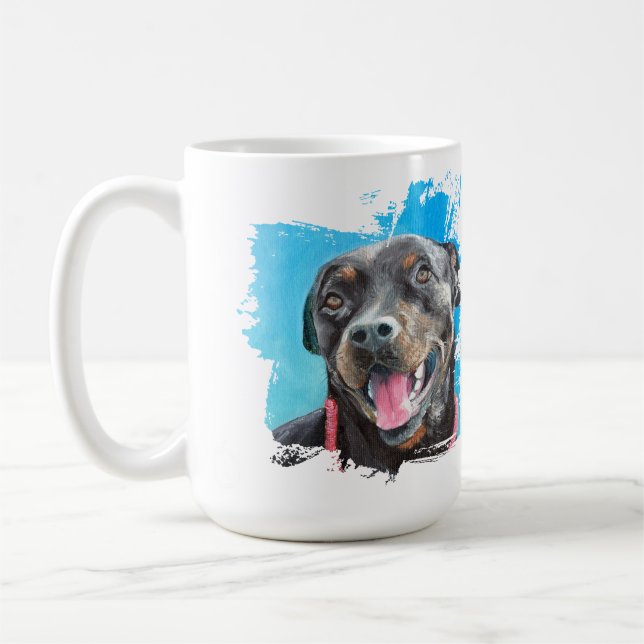 Café caneca de amor de cão Rottweiler (Esquerda)