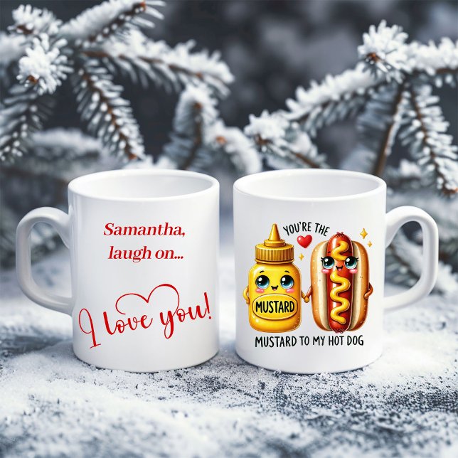 Café Caneca de Amor Personalizada Fofa Engraçada Comida (Personalized Love Mug Cute Funny Food Valentine)