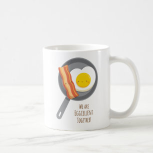 Café Caneca de Amor Pun Excelente de Bacon e Ovo Adoráv