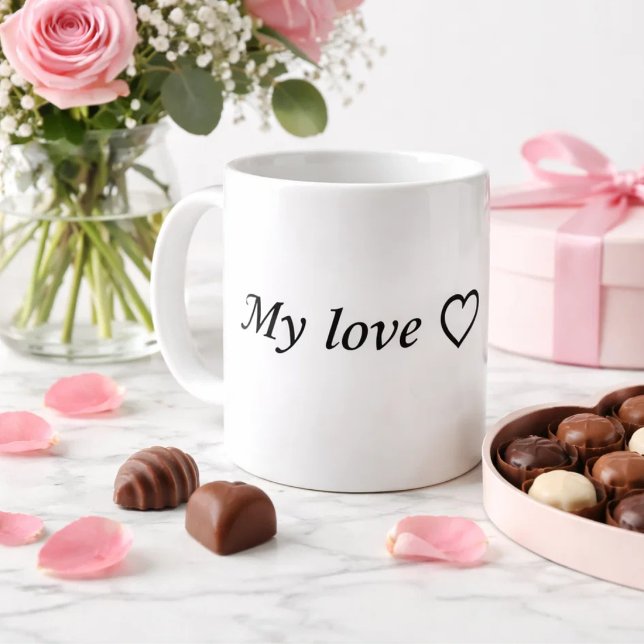 Café Caneca de Amor Romântico com Coração – Presente de (Criador carregado)