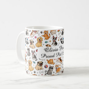 Café Caneca de Animais Divertidos Nome Personalizado Pr