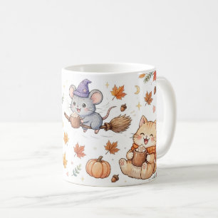 Café Caneca de Animais Feiticeiros de Halloween Fofos