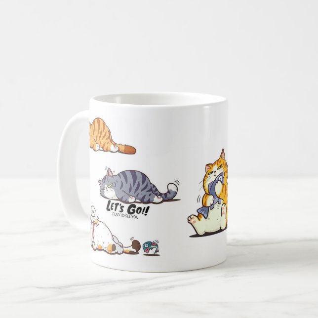 Café Caneca de Animais Fofos (Frente Esquerda)