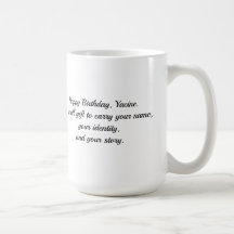 Caneca de aniversário com caligrafia árabe Kufi Ya