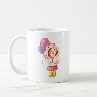 Café Caneca de Aniversário de Menina Unicórnio Divertid